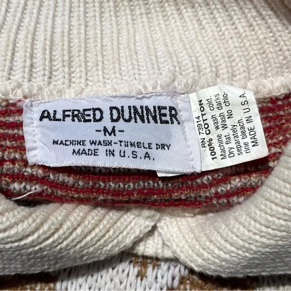 Vintage Southwestern Knit Cream Short Sleeve Collared Sweater Size Medium - Picture 8 of 10